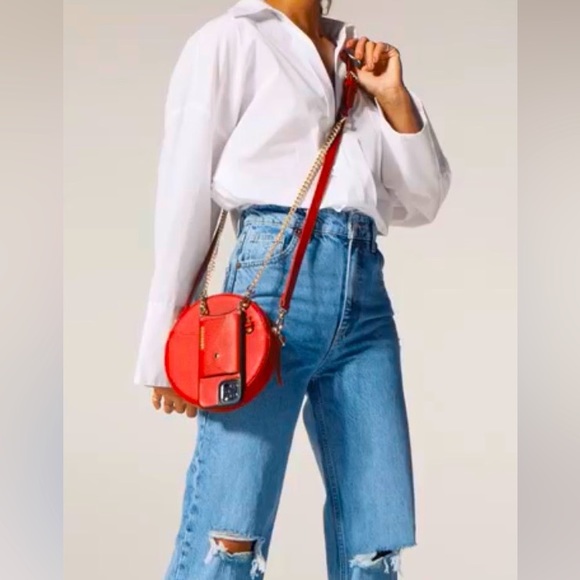 Leah Bandolier Bag and Phone Case Red and Gold - Picture 2 of 3